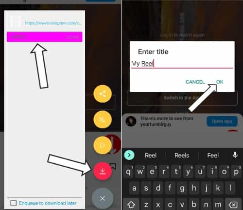 Give a name to Download Instagram Reels